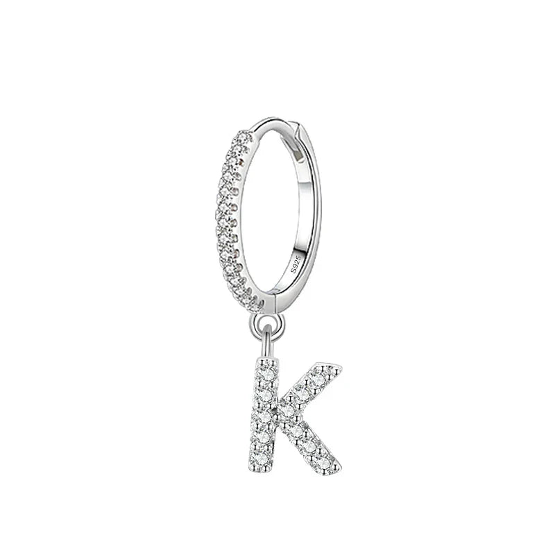 Boucles d'oreilles créoles avec initiale k