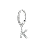 Boucles d'oreilles créoles avec initiale k