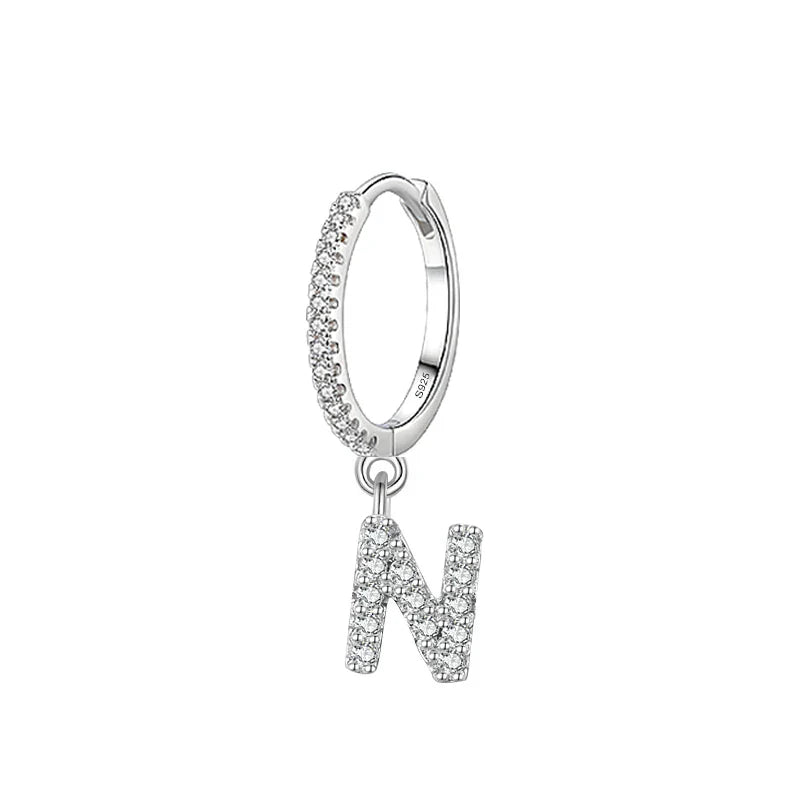 Boucles d'oreilles créoles avec initiale n
