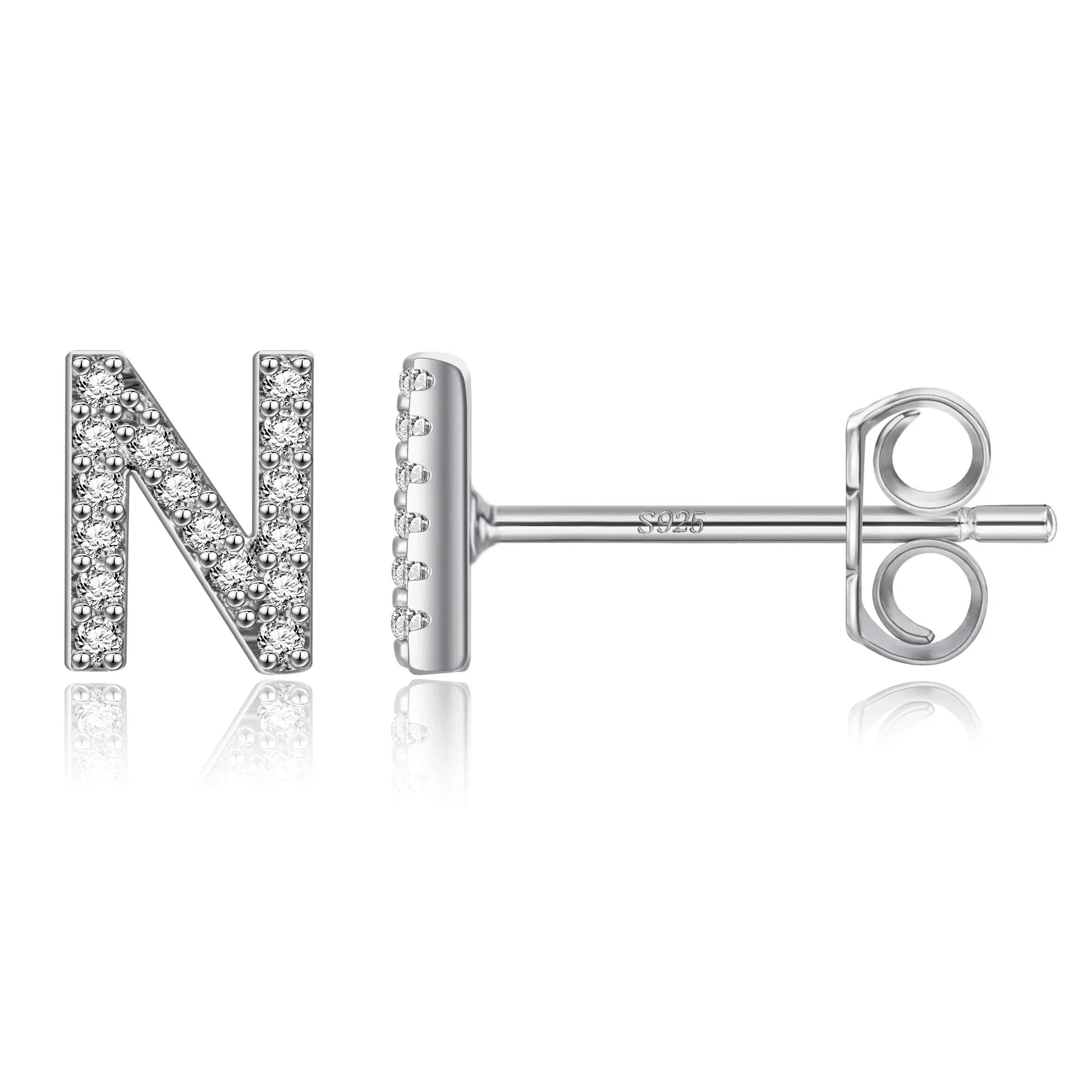 イニシャルピアス シルバー n