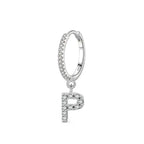 Boucles d'oreilles créoles avec initiale p
