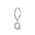 Boucles d'oreilles créoles avec initiale q