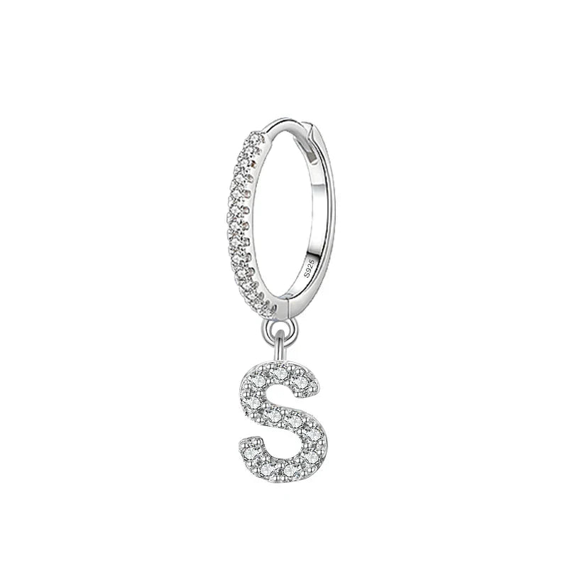 Boucles d'oreilles créoles avec initiale s