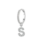 Boucles d'oreilles créoles avec initiale s