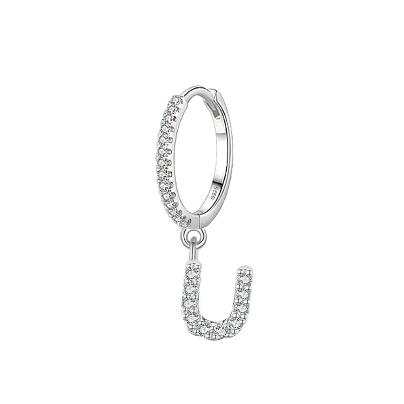 Boucles d'oreilles créoles avec initiale u