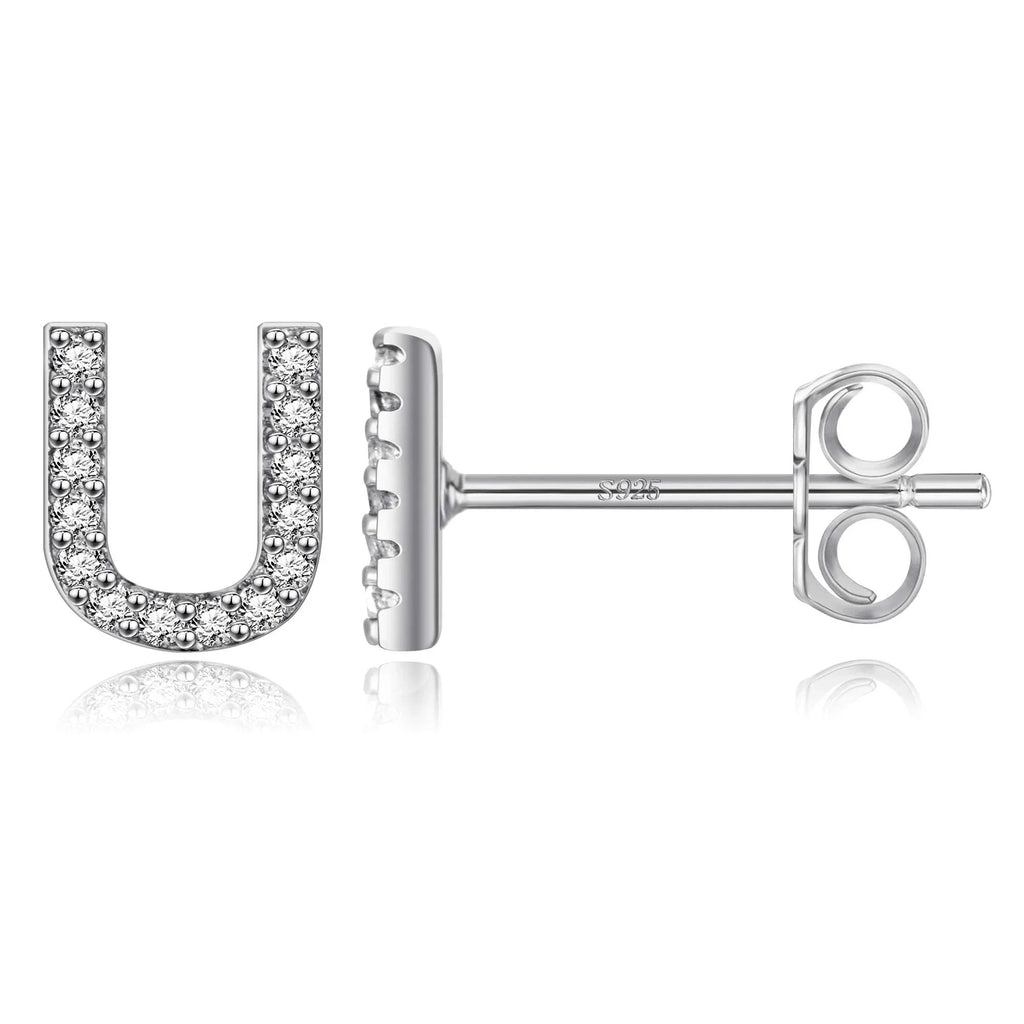 イニシャルピアス シルバー u