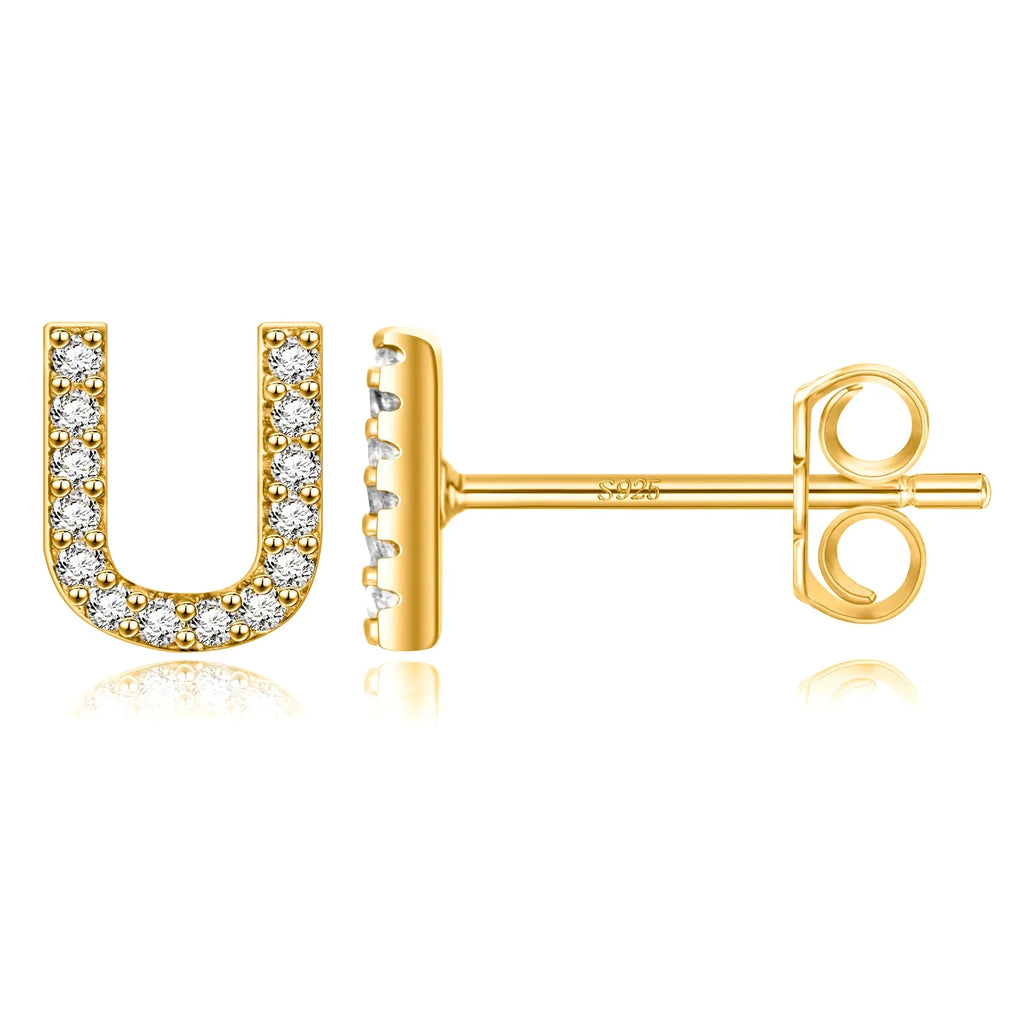 イニシャルピアス ゴールド u