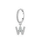 Boucles d'oreilles créoles avec initiale w