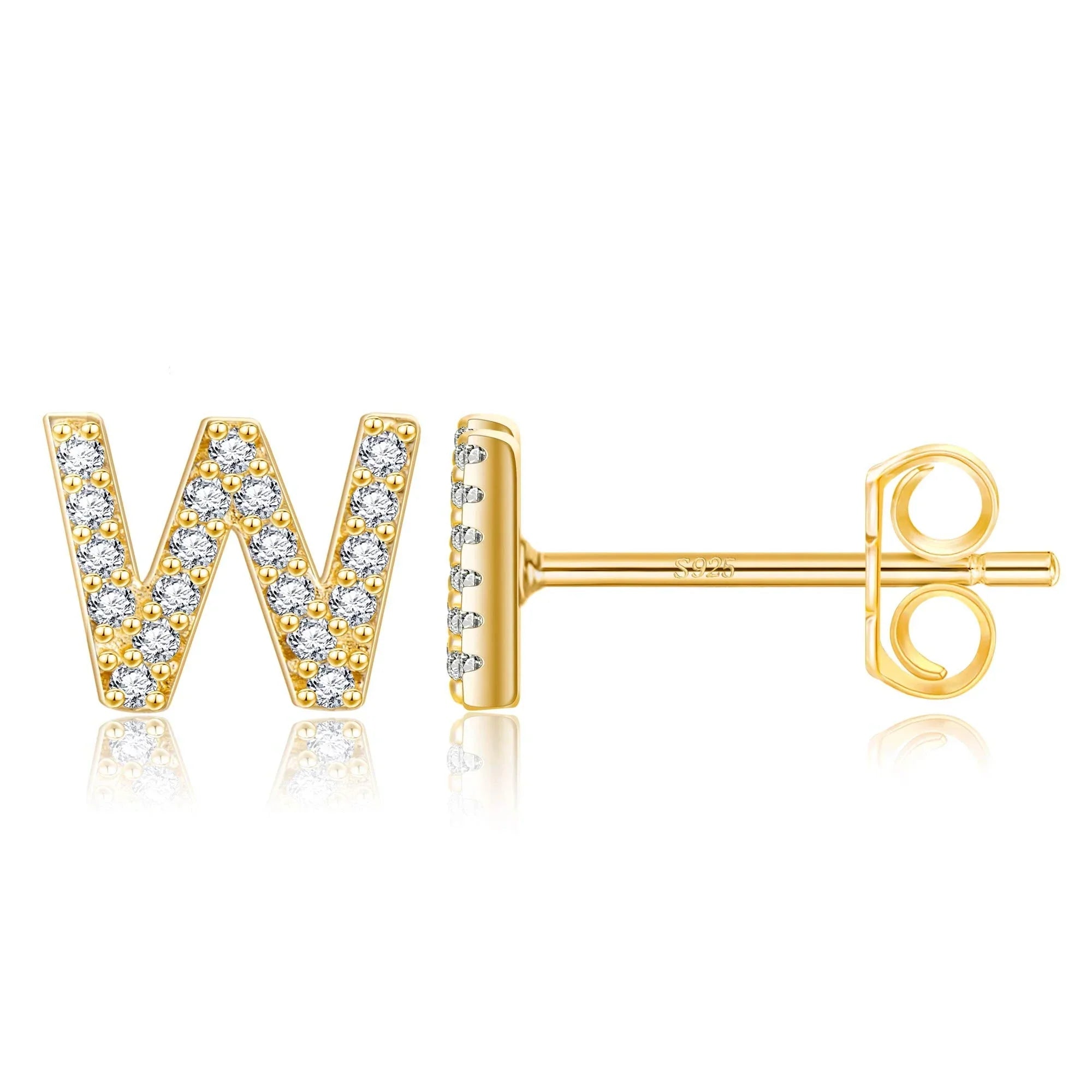 イニシャルピアス ゴールド w