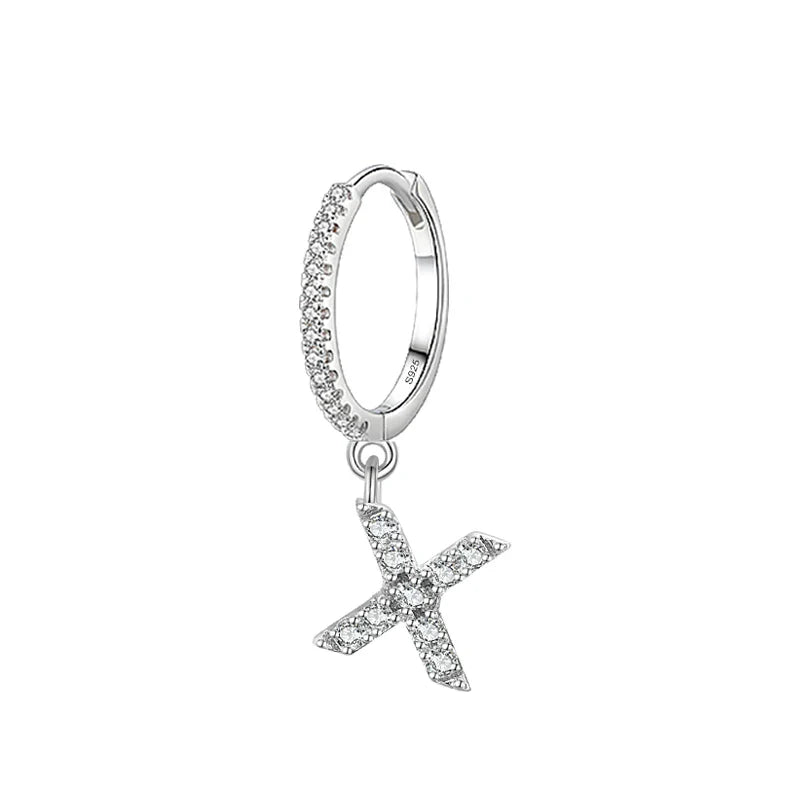 Boucles d'oreilles créoles avec initiale x