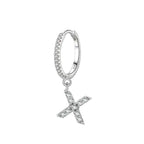 Boucles d'oreilles créoles avec initiale x