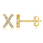 イニシャルピアス ゴールド x
