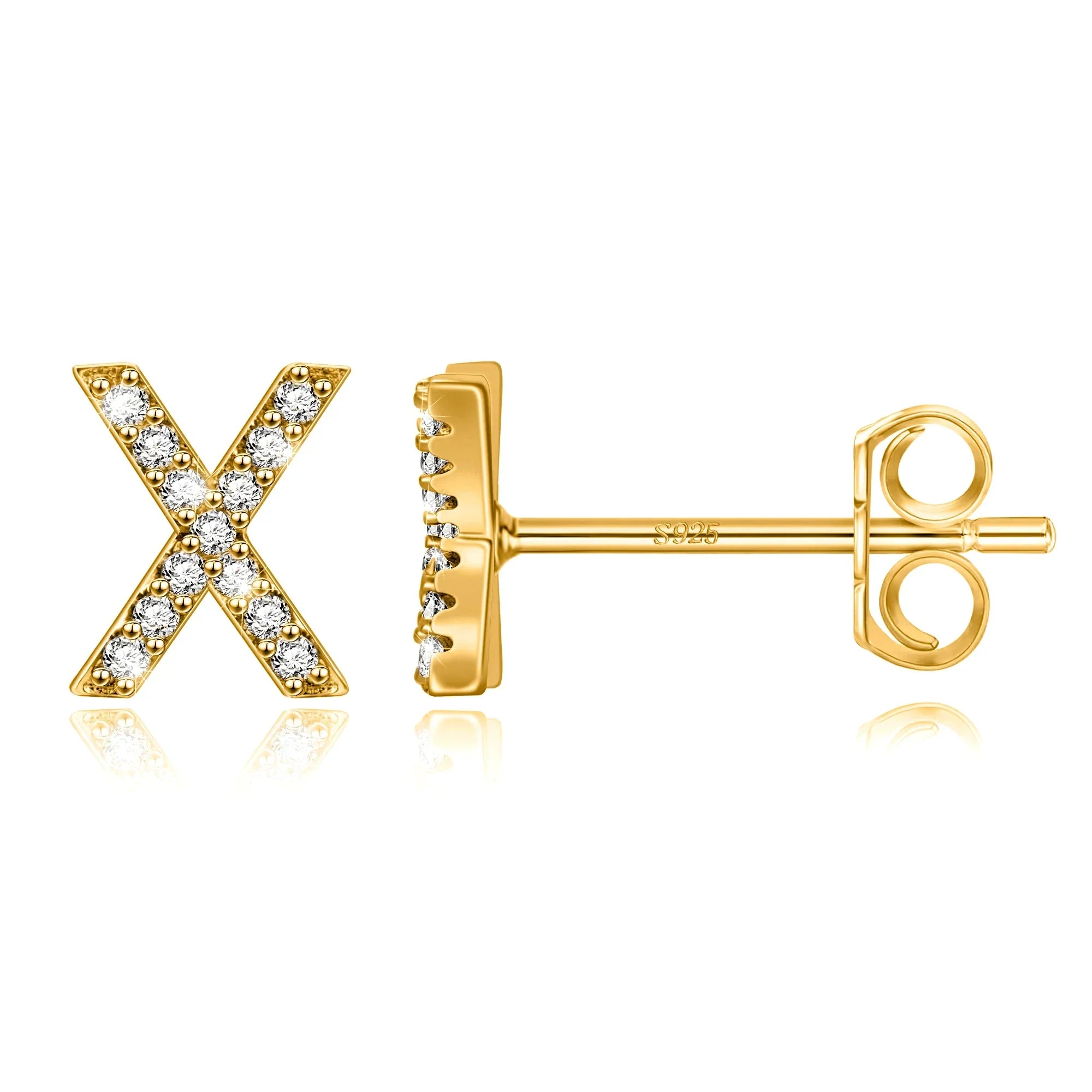 イニシャルピアス ゴールド x