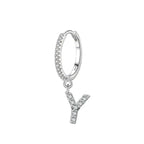 Boucles d'oreilles créoles avec initiale y