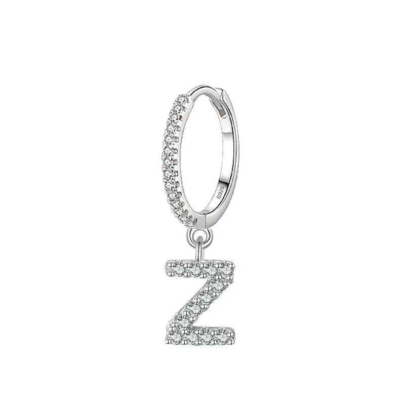 Boucles d'oreilles créoles avec initiale z