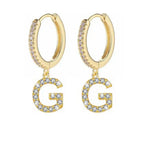 Boucles d'oreilles créoles avec initiale femme g