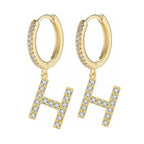 Boucles d'oreilles créoles avec initiale femme h