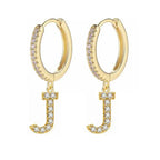 Boucles d'oreilles créoles avec initiale femme j