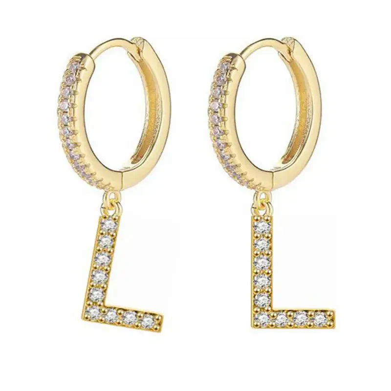 Boucles d'oreilles créoles avec initiale femme l