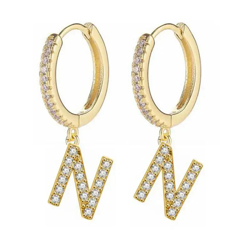 Boucles d'oreilles créoles avec initiale femme n