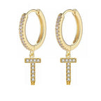 Boucles d'oreilles créoles avec initiale femme t