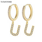 Boucles d'oreilles initiale pour femme - lettre