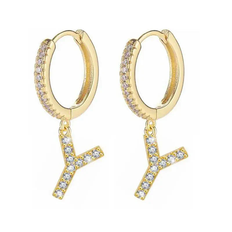 Boucles d'oreilles créoles avec initiale femme y