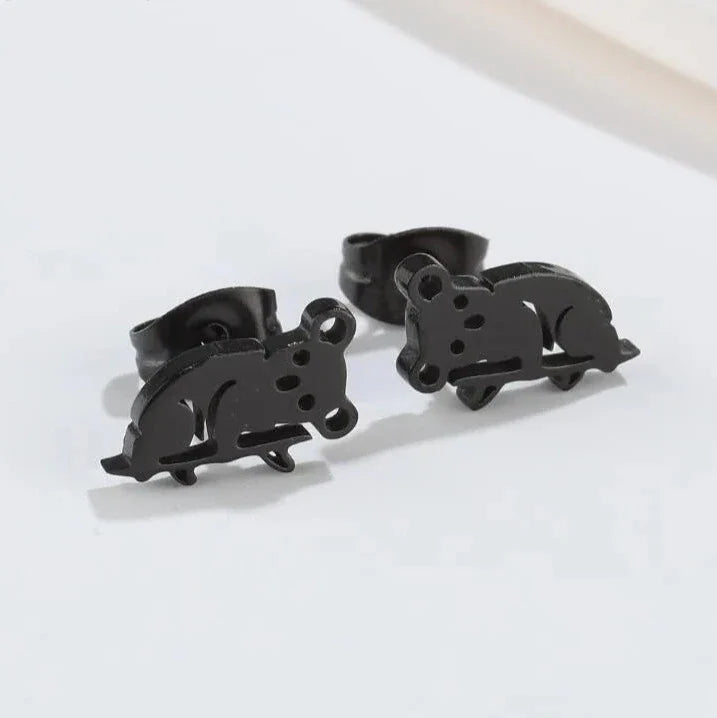 かわいいコアラのピアス ブラック
