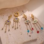 ブルーの邪視ロングピアス