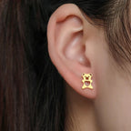 Boucles D'Oreilles Ours Mignonnes Or