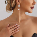 Boucles d'Oreilles Créoles Stylées avec Perles