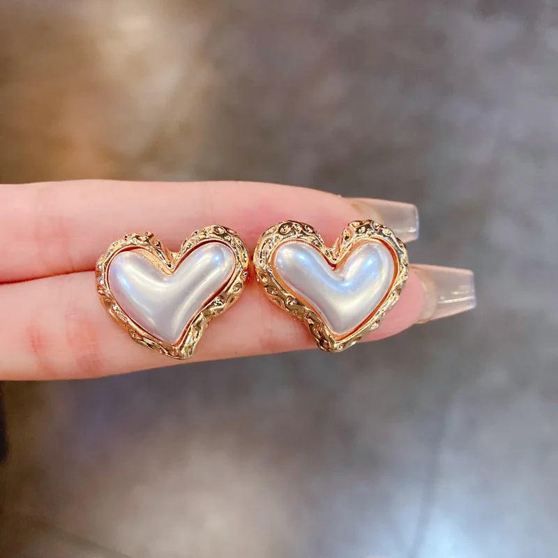 レディース ハート ドロップピアス ゴールド