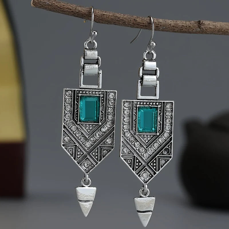 Boucles d'Oreilles Pendantes Femmes de Style Ethnique argent
