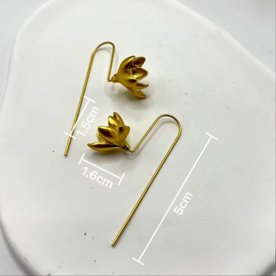 マグノリアフラワー ドロップピアス 