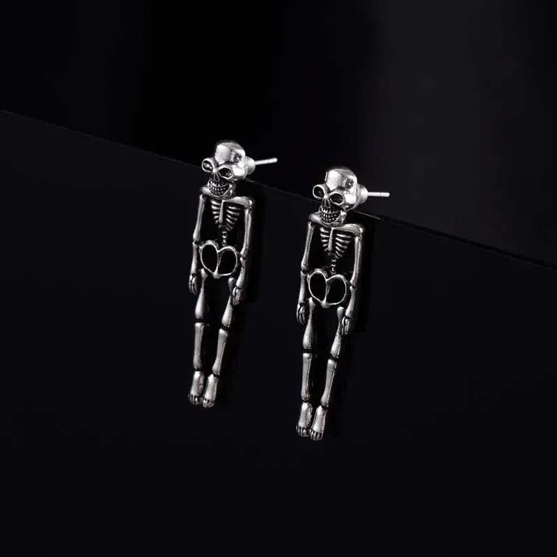 スケルトン シルバーのぶら下がりピアス