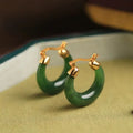 Boucles d'Oreilles Pierre Jaspe Verte