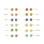 Boucles d'oreilles puces avec pierre de naissance pour femme