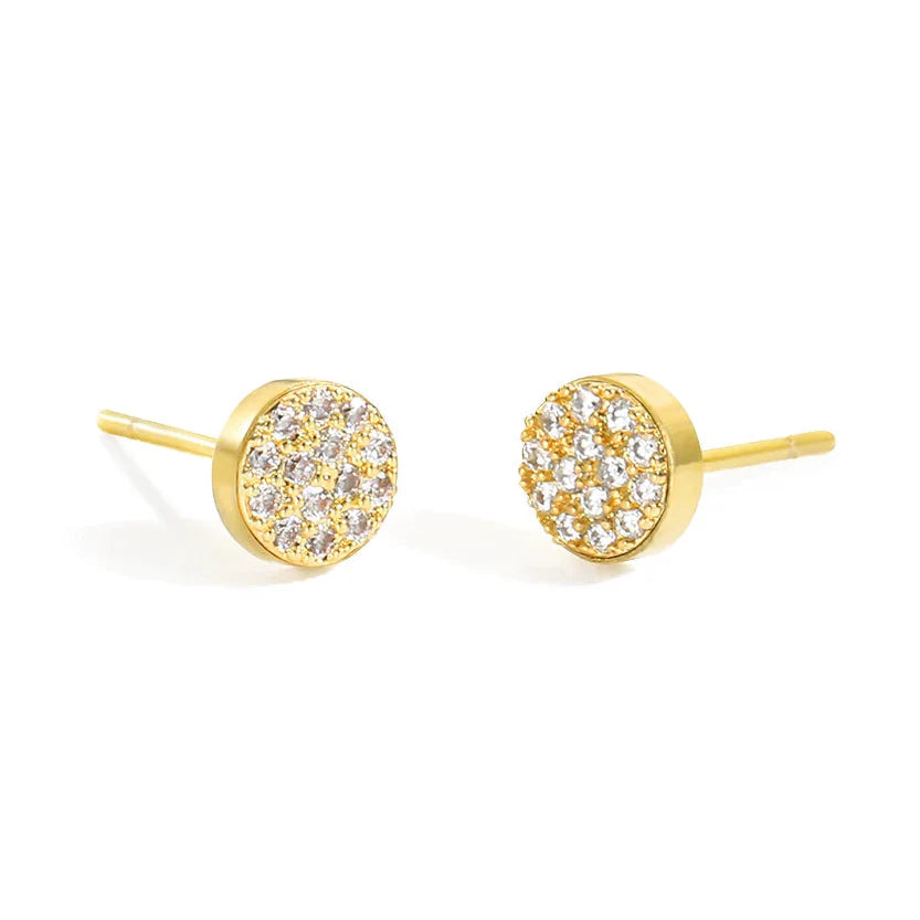Boucles d'oreilles puces avec pierre de naissance pour femme avril