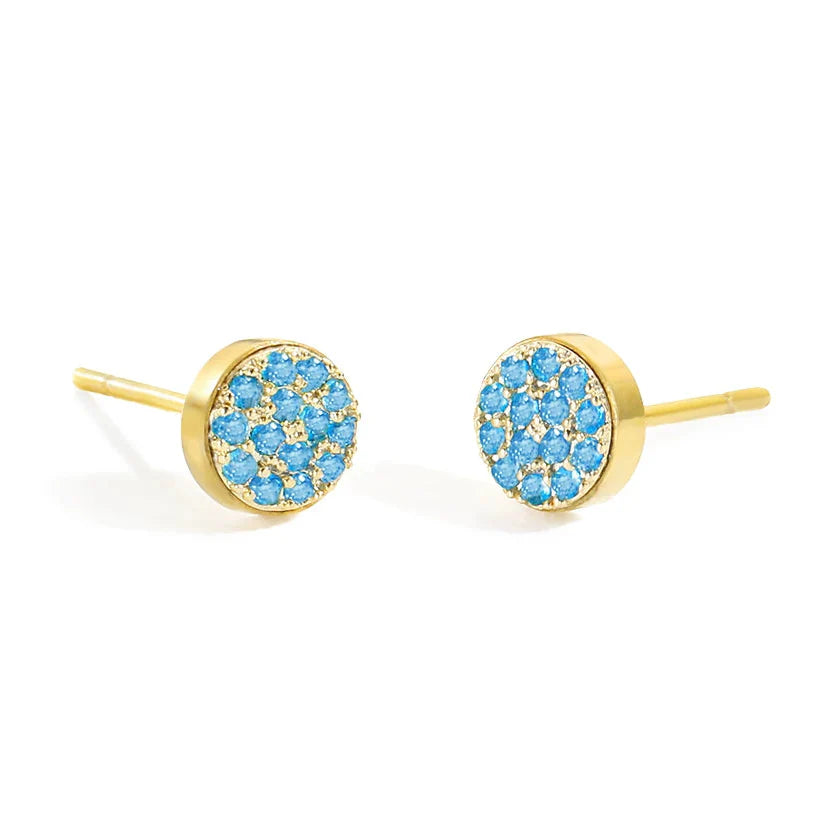 Boucles d'oreilles puces avec pierre de naissance pour femme décembre