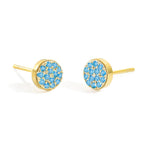 Boucles d'oreilles puces avec pierre de naissance pour femme décembre