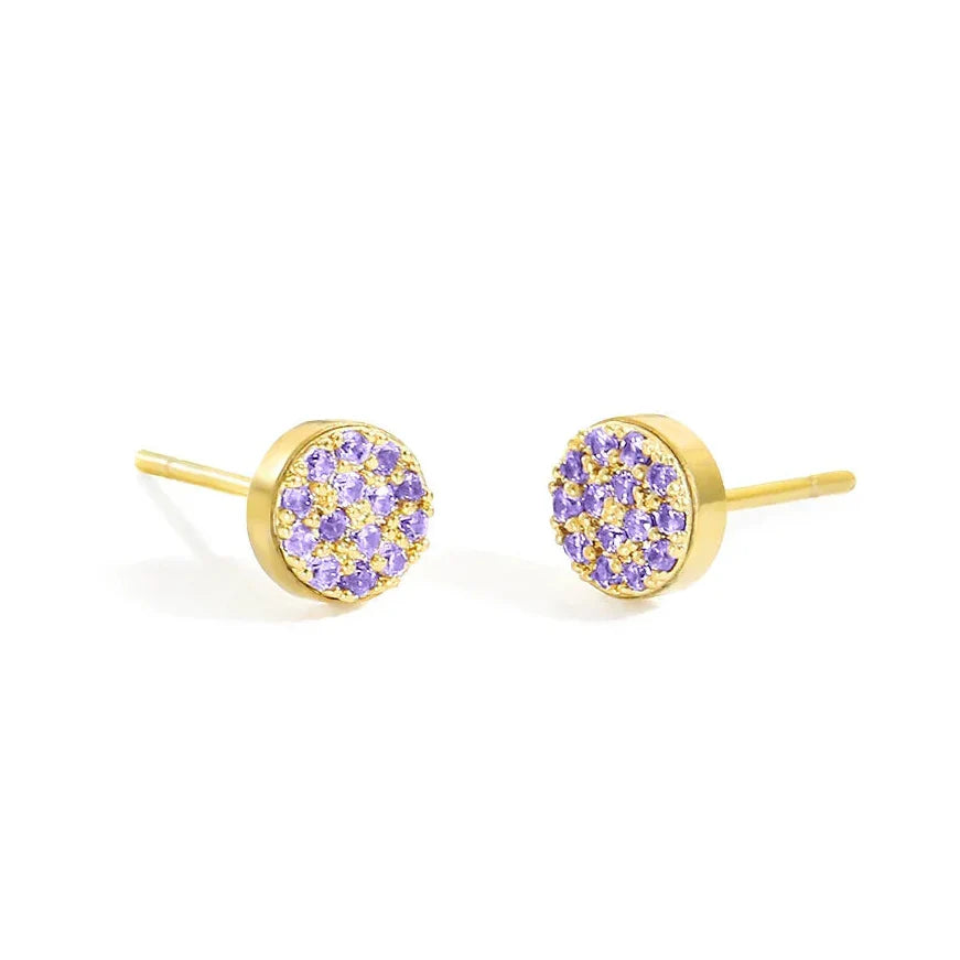 Boucles d'oreilles puces avec pierre de naissance pour femme août