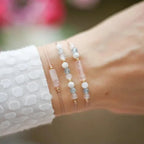 Bracelet 3 rangs avec Crystal Pierre de Lune