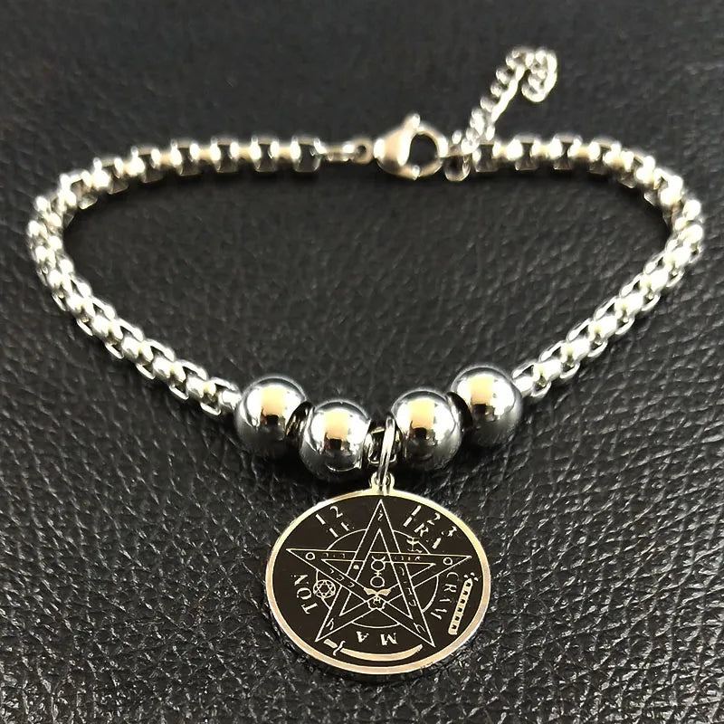 ブレスレット ステンレススチール ペンタクル 魔術 ゴルメット ウィッカン