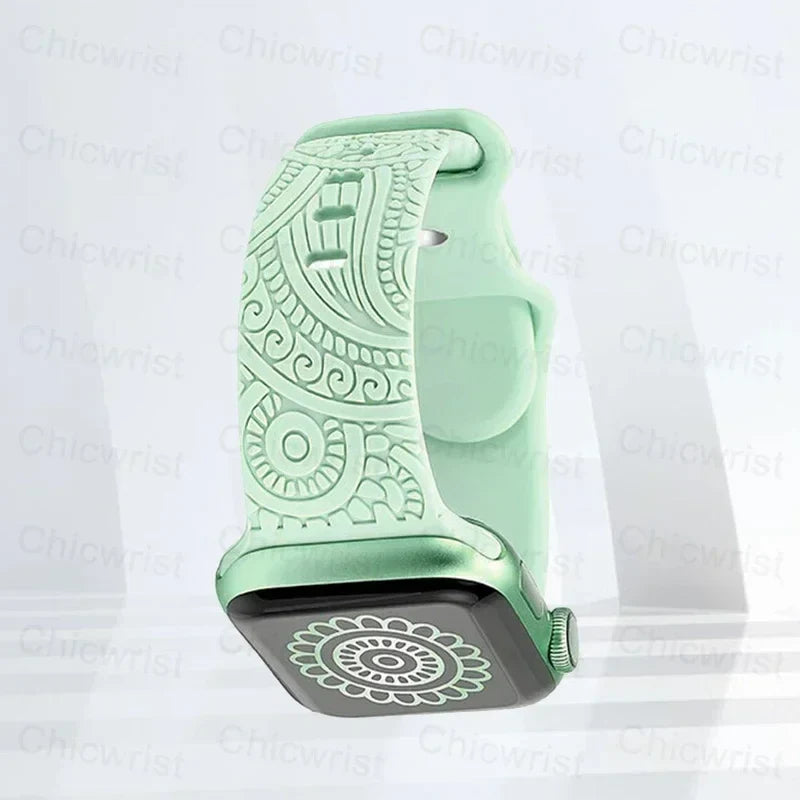 Bracelet Apple Watch à Motifs vert