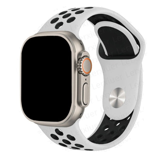 Apple Watch用スポーツバンド ホワイト×ブラック