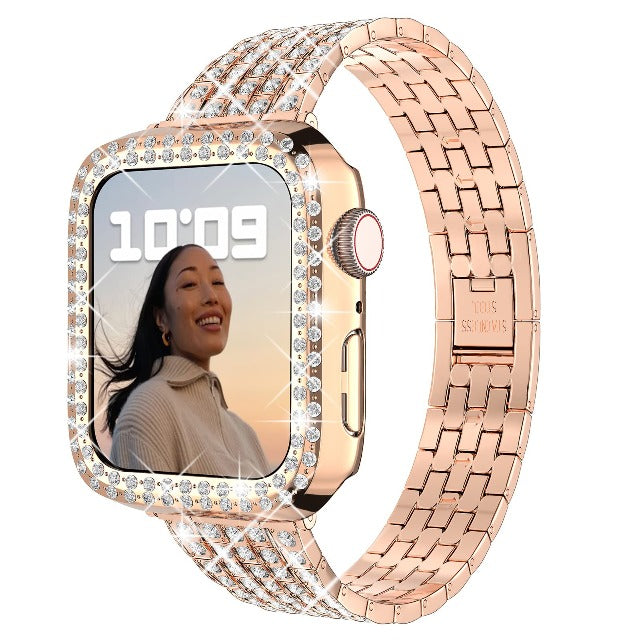 レディース向け Apple Watch ダイヤモンド ブレスレット ローズゴールド