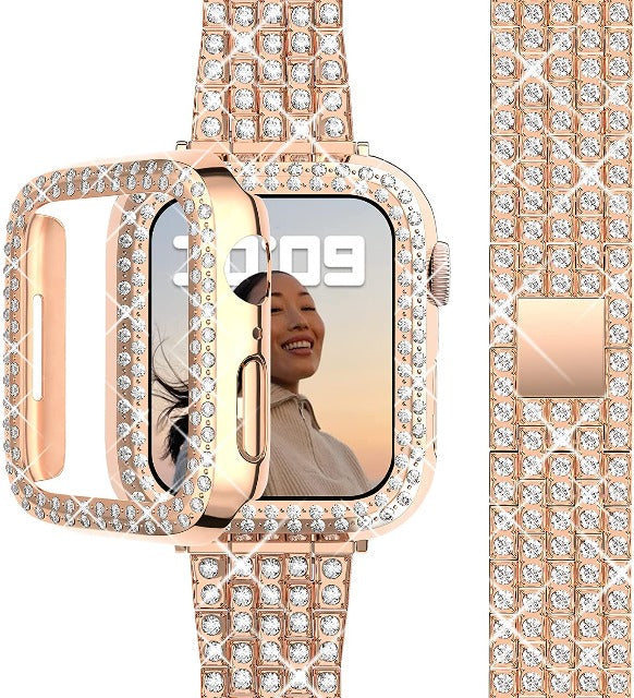 レディース向け Apple Watch ダイヤモンド ブレスレット ローズゴールド