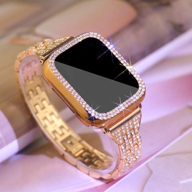 レディース向け Apple Watch ダイヤモンド ブレスレット ゴールド