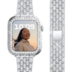 レディース向け Apple Watch ダイヤモンド ブレスレット シルバー