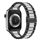 Apple Watch用ブレスレット　ブラック＆シルバーメタル